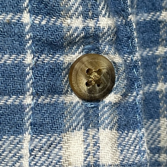 CE Schmidt Flannel Womens 1X Blue Button Up Plaid Flannel Shirt Fit For Her - Picture 8 of 11